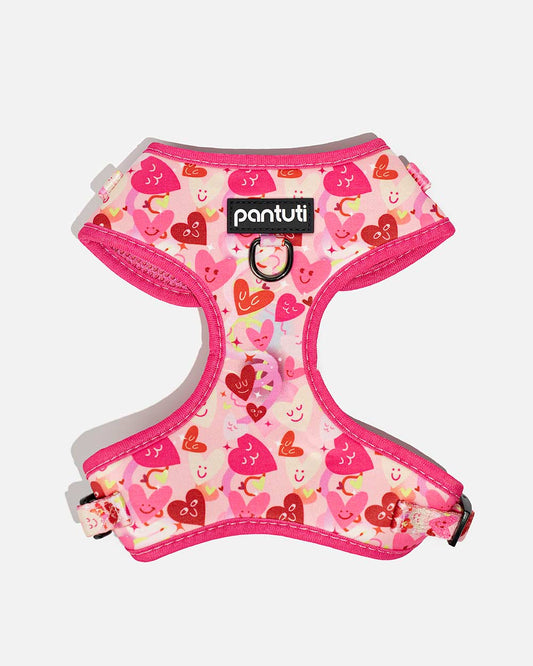 Anti-choke dog harness with hearts AMORE