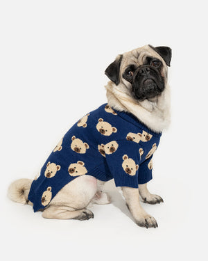 Warm stretchy dog sweater with bears BENITO