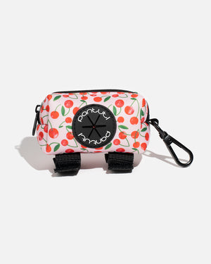 Poop bag holder for dogs with CHERRY PUP cherries