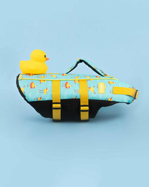 Charming dog life jacket with a rubber ducky DOGGY DUCK